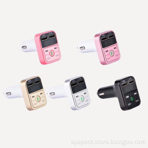 car cellphone charger output 2.1A dual USB ports and bluetooth FM handfree V4.2 with back FWD 2 in 1